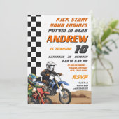 Personal Dirt Bike Motocross Kids Motor Birthday 招待状 (スタンド正面)