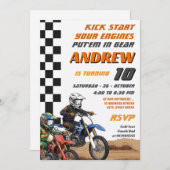 Personal Dirt Bike Motocross Kids Motor Birthday 招待状 (正面/裏面)
