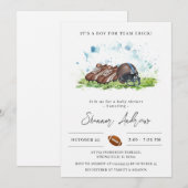 Personal Elegant Football American Baby Shower 招待状 (正面/裏面)