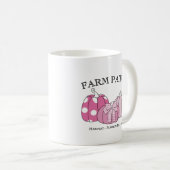 Personal Farm Patch Pink White Black Text コーヒーマグカップ (正面右)