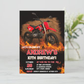 Personal Fire Motocross Dirt Bike Birthday party 招待状 (スタンド正面)