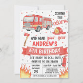 Personal fireman birthday party 招待状 (正面)