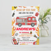 Personal Firetruck Birthday Party for Boys  招待状 (スタンド正面)