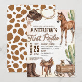 Personal First Rodeo Baby Shower 招待状 (正面/裏面)