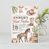 Personal First Rodeo Baby Shower 招待状 (スタンド正面)