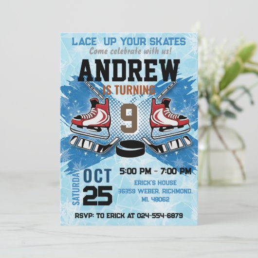 Personal Hockey Birthday Invitation 招待状 (スタンド正面)