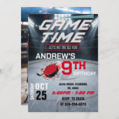 Personal Hockey Birthday with photo Invitation 招待状 (正面/裏面)