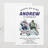 Personal Hockey Theme Birthday Party Invitation 招待状 (正面/裏面)