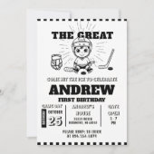 Personal Hockey Theme First Birthday Invitation 招待状 (正面)