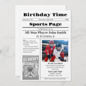 Personal Ice Hockey Birthday Invitation With Photo 招待状 (正面/裏面)