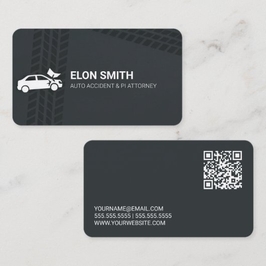 Personal Injury Attorney QR 名刺 (正面/裏面)