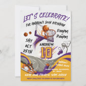 Personal kid Basketball Birthday 招待状 (正面)