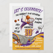 Personal kid Basketball Birthday  招待状 (正面/裏面)