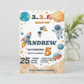 Personal Kids Outer Space Digital Birthday 招待状 (スタンド正面)