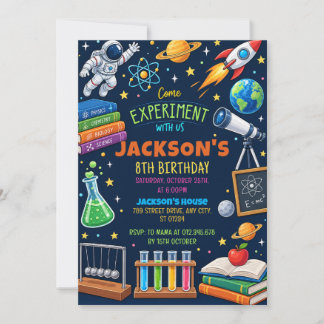 Personal Mad Science Experiment Birthday 招待状