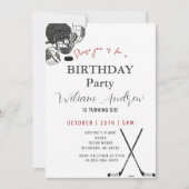 Personal Minimalistic Hockey Birthday Party 招待状 (正面)