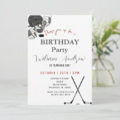 Personal Minimalistic Hockey Birthday Party 招待状 (スタンド正面)