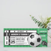 Personal modern Boys Soccer Party Ticket Birthday 招待状 (スタンド正面)
