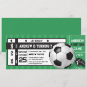 Personal modern Boys Soccer Party Ticket Birthday 招待状 (正面/裏面)