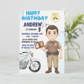 Personal Modern Cop Party birthday invitation 招待状 (スタンド正面)