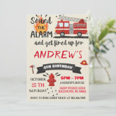 Personal Modern Firefighter Party Birthday For boy 招待状 (スタンド正面)