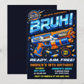 Personal modern Nerf Birthday Battle 招待状 (正面/裏面)