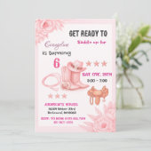 Personal Modern Pink Rodeo Cowgirl Birthday Party 招待状 (スタンド正面)
