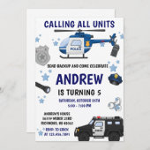 Personal Modern police birthday invitation 招待状 (正面/裏面)