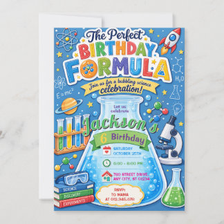Personal Modern Scientist Birthday party 招待状