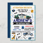 Personal Modern Sheriff Police Birthday party 招待状 (正面/裏面)