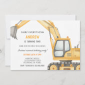 Personal Modern Simple Construction Birthday 招待状 (正面)