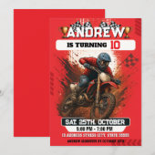 Personal Motocross Dirt Motorbike Birthday any age 招待状 (正面/裏面)