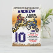 Personal Motocross Dirt Motorbike Party Birthday  招待状 (スタンド正面)