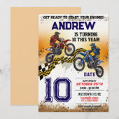 Personal Motocross Dirt Motorbike Party Birthday  招待状 (正面/裏面)