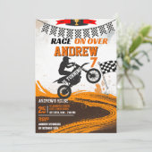 Personal Motorbike Dirt Bike boy Birthday party 招待状 (スタンド正面)