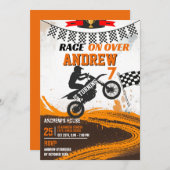 Personal Motorbike Dirt Bike boy Birthday party 招待状 (正面/裏面)