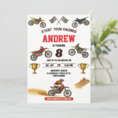 Personal Motorbike Motocross boy Birthday party 招待状 (スタンド正面)