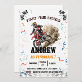 Personal MotorbikeMotocross Andventure Birthday 招待状 (正面/裏面)