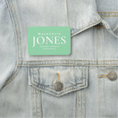 Personal Name Brand Business Logo Modern Green 名札 (インサイチュ)