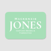 Personal Name Brand Business Logo Modern Green 名札 (正面)