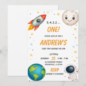 Personal Outer Space First Birthday 招待状 (正面/裏面)