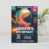 Personal Outer Space Rocket Ship Birthday 招待状 (スタンド正面)