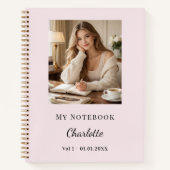 Personal Photo Blush Pink Script Journal ノートブック (正面)