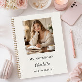 Personal Photo Ivory Script Journal ノートブック