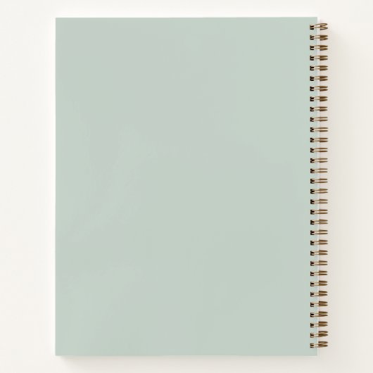 Personal Photo Sage Green Script Journal ノートブック (裏面)