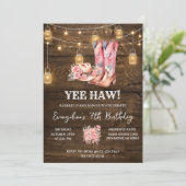 Personal Pink Western Cowgirl Birthday invitation 招待状 (スタンド正面)