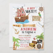 Personal Pirate Birthday Party Invitation Card 招待状 (正面)