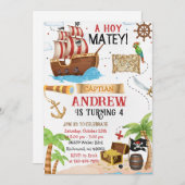 Personal Pirate Birthday Party Invitation Card 招待状 (正面/裏面)
