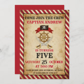 Personal Pirate Birthday Party Invitation Card 招待状 (正面/裏面)