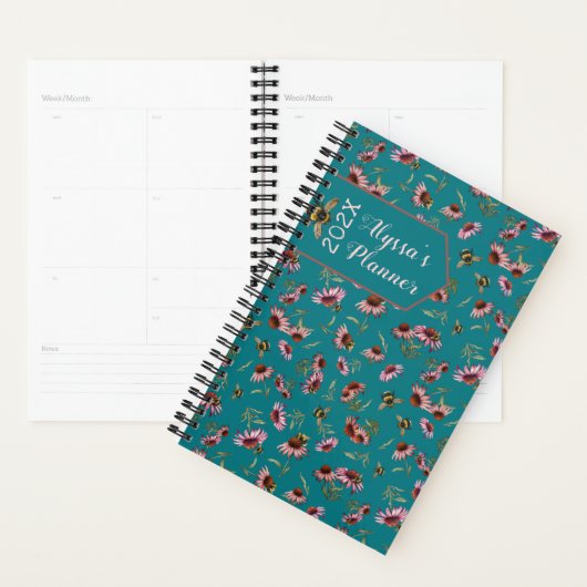 Personal Planner Pollinators Teal Blue プランナー手帳 (ディスプレー)